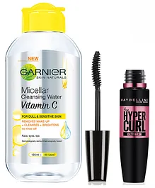 Garnier Skin Naturals Micellar Cleansing Water (125ml) & Maybelline New York Hypercurl Mascara Waterproof Black (9.2ml)