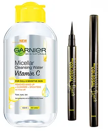 Garnier Skin Naturals Micellar Cleansing Water (125ml) & Maybelline New York The Colossal Liner Black (1.2ml)