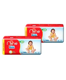 Niine Baby Diaper Pants Extra Large Size  for Overnight Protection with Rash Control - 24 Pants - (Pack of 2)
