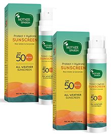 Mother Sparsh Protect & Hydrate Sunscreen SPF 50 PA - 50 Gm ( Pack Of 2 )