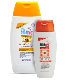 Sebamed Baby Sunscreen Lotion SPF 50 Plus - 200 ml & Sebamed Adult Multi Protect Sun Lotion - 150 ml