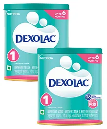 Dexolac Stage 1 Infant Formula Milk Powder Tin Pack - 400 gm (Pack of 2)