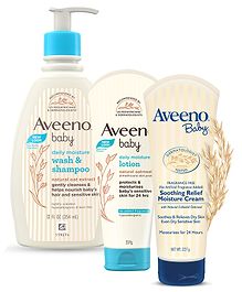 Aveeno Baby Daily Moisturising Bath-354ml & Lotion - 227gm & Cream-227gm