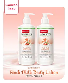 Babyhug Advanced Sensitive Peach Milk Baby Lotion - 400ml (Pack of 2)