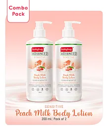Babyhug Advanced Sensitive Peach Milk Baby Lotion - 200ml (Pack of 2)