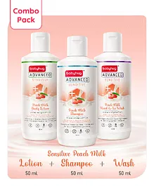 Babyhug Advanced Sensitive Peach Milk 50ml Trial Combo  - pack of 3