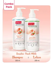 Babyhug Advanced Sensitive Peach Milk Combo of Shampoo - 200ml & Baby Lotion - 200ml
