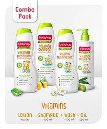 Babyhug Naturals Combo of Lotion,Wash,Shampoo,Oil (400ml)