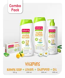 Babyhug Naturals Combo of Shampoo , Lotion & Oil (200 ml) with Soap 125gm
