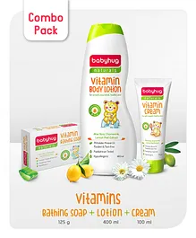 Babyhug Naturals Combo of Cream 100 ml, soap 125 gm & Lotion 400 ml Combo