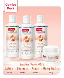 Babyhug Advanced Sensitive Peach Milk 100ml Trial Combo  - pack of 4