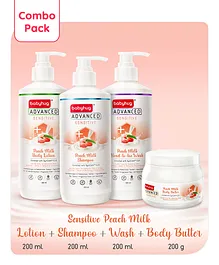 Babyhug Advanced Sensitive Peach Milk 200ml Trial Combo  - pack of 4