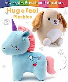 Hug O Feel Plush Toys Unicorn & Dog Combo