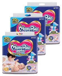 MamyPoko Extra Absorb Pants Style Diapers (Small) 68 - (Pack of 2)