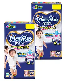 MamyPoko Pants Extra Absorb Pants Style Diaper XXL36 - (Pack of 2)