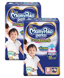 MamyPoko Extra Absorb Pant Style Diapers XXL - 7 Pieces - (Pack of 2)