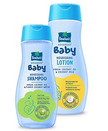 Parachute Advansed Baby Combo of Nourishing Lotion & Shampoo 200 ml each.