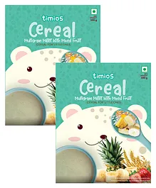 timios Instant & Healthy 100% Natural Mixed Fruit & Multigrain Millet Cereal With Milk Benefits - 300 g (Pack of 2)