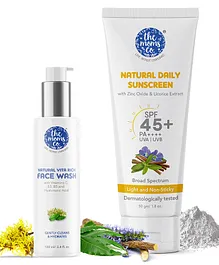 The Moms Co Natural Vita Rich Face Wash - 100 ml & Natural Daily Sunscreen SPF 45 Cream - 50 gm