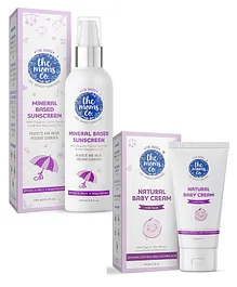 The Moms Co. Natural Baby Cream - 50 gm & Mineral Based Sunscreen - 100 ml