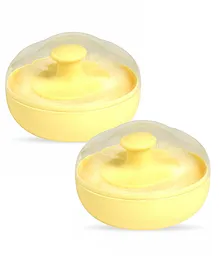 Pigeon Powder Case with Puff - Yellow (Pack of 2)
