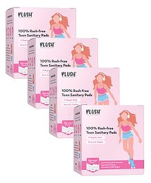 Plush Teen Rash-Free Sanitary Pads - Pack of 12 (Pack of 4)