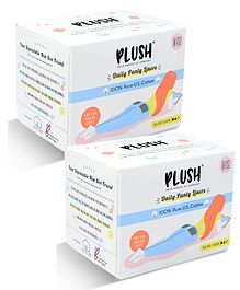 Plush 100% US Pure Cotton Daily Panty Liner-20 pcs (Pack of 2)