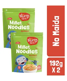 Slurrp Farm No Maida Millet Noodles Not Fried, No MSG Little Millet Noodles, 192g X 2