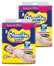 MamyPoko Pants Standard Pant Style Diapers  (Small) 64 - (Pack of 2)