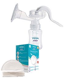 Vega Baby & Mom Manual Breast Pump & Ultra Thin Disposable Breast Pad - 48 Pieces