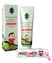 Pediflor Kidz Ethiaspire Vegan Toothpaste- 50 g & PediflorKidz Anticavity Fluoride Vegan Friendly Bubble Gum Flavor Toothpaste -70 g