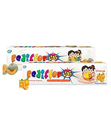 Pediflor Kidz Anticavity Fluoride Natural Orange Flavor Toothpaste Vegan Friendly - 70 g & Melon Flavor Toothpaste Vegan Friendly - 70g