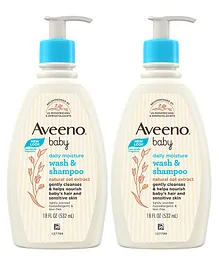 Aveeno Baby Daily Moisture Wash & Shampoo 532ml - Pack of 2