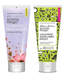 Aroma Magic  Lavender Face Wash & Cucumber Sunscreen Lotion - 100 ml each