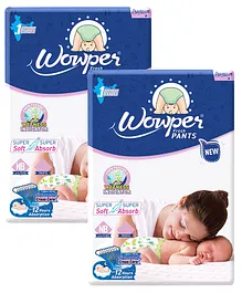 Wowper Baby Pant Style Diaper with 3D Diamond Cross Core New Born Size (NB) - 60 Pieces - (Pack of 2)