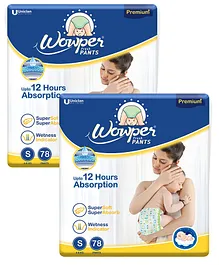 Wowper Fresh Pant Style Diapers Small Size - 78 Pieces - (Pack of 2)