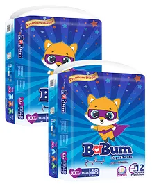 Babum Super Pants Premium Diaper Double Extra Large Size - 48 Pieces - (Pack of 2)