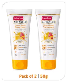 Babyhug Advanced Mineral Based Sunscreen 50 gm - Pack of 2