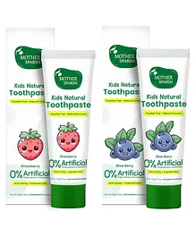 Mother Sparsh Kids Natural Toothpaste Strawberry - 50 g & Mother Sparsh Kids Natural Toothpaste Blueberry - 50 g