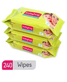 Babyhug Premium Baby Wipes - 80 Pieces (Pack of 3)
