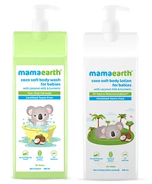 Mamaearth Coco Soft Body Wash & Body Lotion With Coconut Milk & Turmeric - 400 ml each