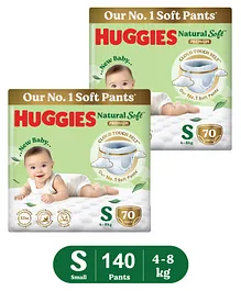 Huggies Natural Soft Premium Baby Diaper Pants Small 70 Pieces  - (Pack of 2)