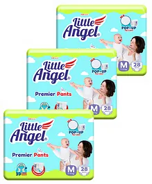 Little Angel Premier Pants Baby Diaper Medium  (M) - 28 Pieces - (Pack of 3)