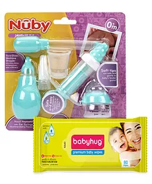 Babyhug Premium Baby Wipes - 80 Pieces AND Nuby Medical Kit