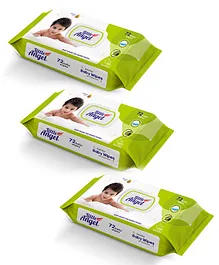 Little Angel Super Soft Cleansing Baby Wipes with Lid - 72 Pieces - (Pack of 3)