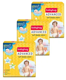Babyhug Advanced Pant Style Diaper XXXL Size - 20 Pieces - (Pack of 3)