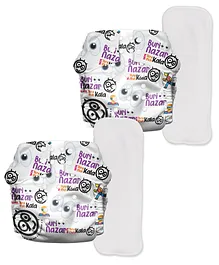 Mother Sparsh Baby Nappers No Evil Eye Cloth Diaper Free Size - Multicolour (Pack of 2)