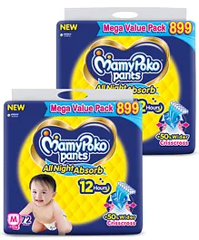MamyPoko Standard Pants All Night Absorb Medium - 72 pieces (Pack of 2)