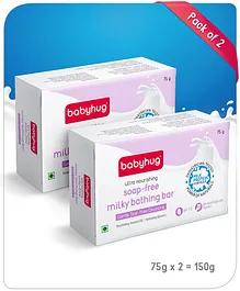 Babyhug Ultra Nourishing Soap-Free Milky Bathing Bar 75g - Pack of 2