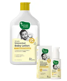 Mother Sparsh Simply Unscented Mineral Baby Sunscreen with Natural Oatmeal - 50 g And Baby Lotion With Natural Oatmeal - 400 ml